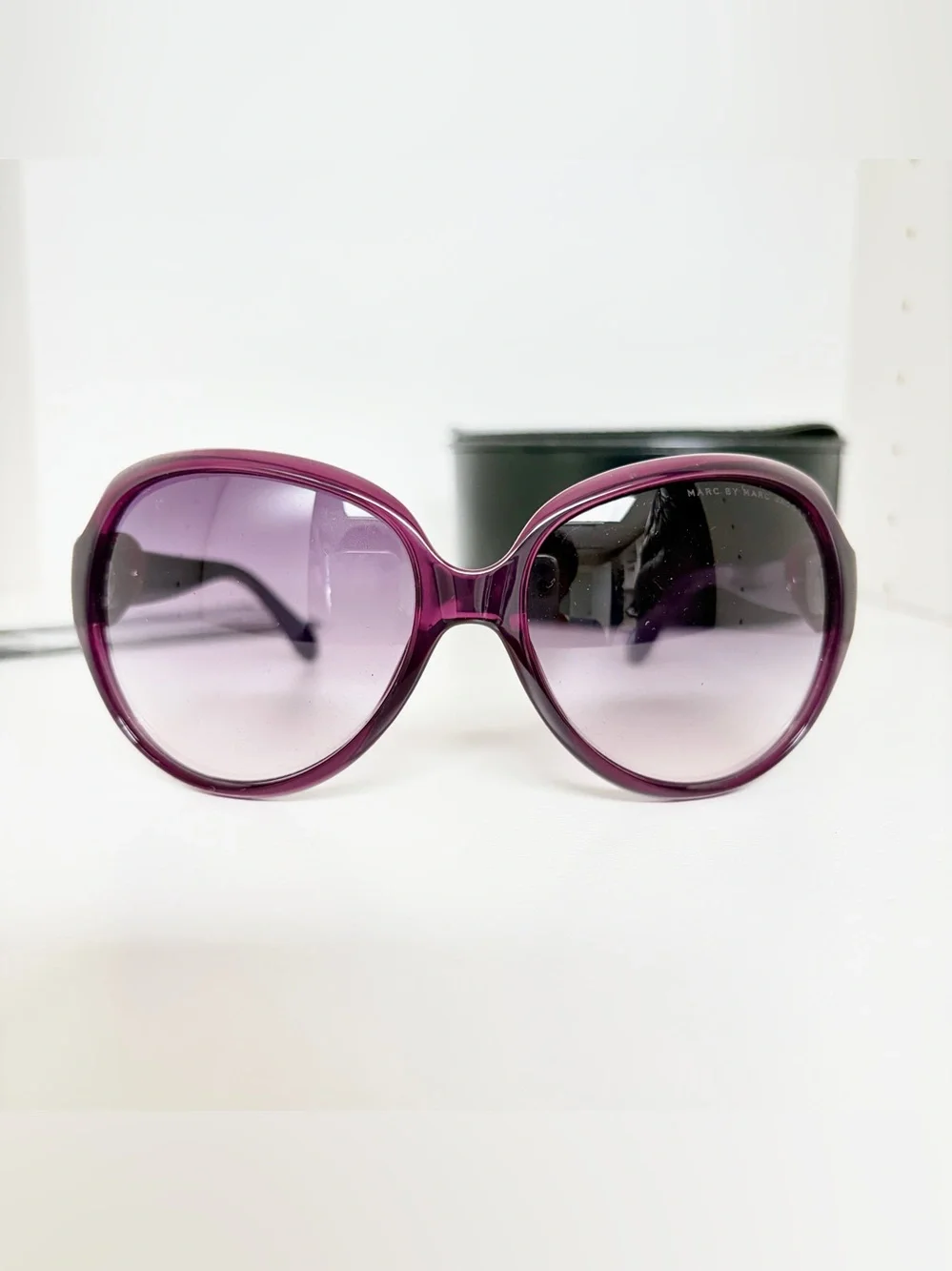 New Marc by Marc Jacobs 307/S Oversized Purple Gradient Sunglasses w/ Case